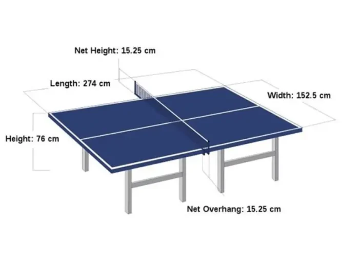 Kích thước bàn bóng bàn tiêu chuẩn thi đấu