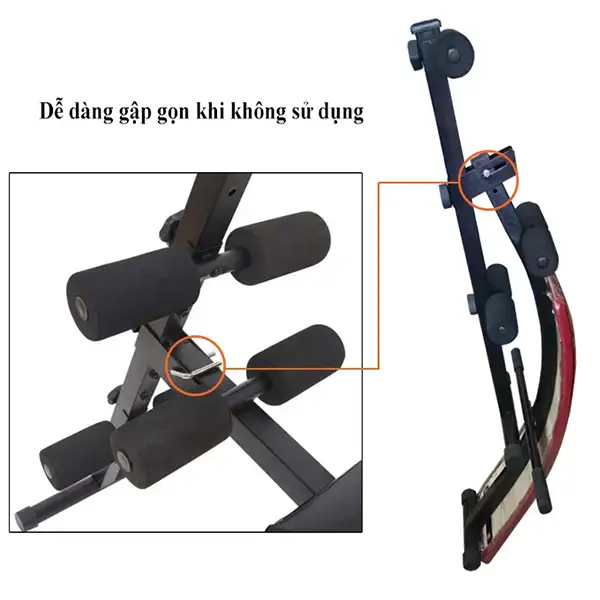 Ghế cong tập bụng Xuki có càng có thể gấp gọn tiết kiệm không gian