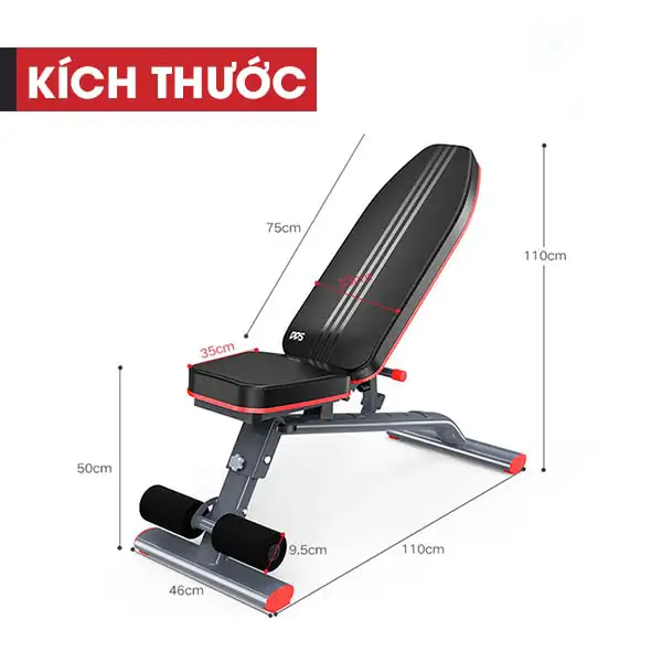 Kích thước ghế tập Gym đa năng DDS-201