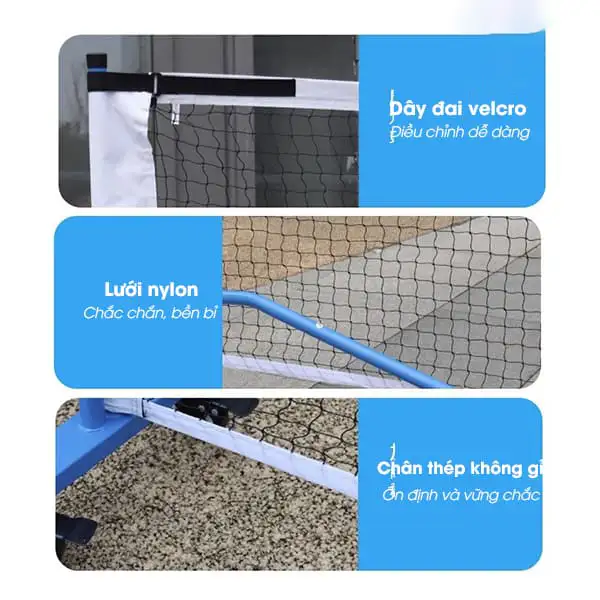 Lưới trụ Pickleball có thể điều chỉnh được độ trùng, căng của lưới