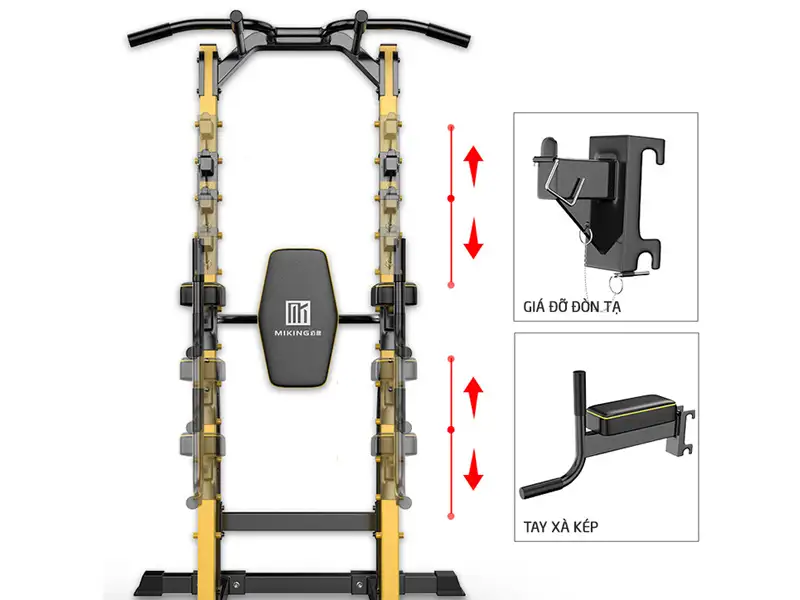 Xà đơn xà kép đa năng MK 680 8 Xà đơn xà kép đa năng MK 680
