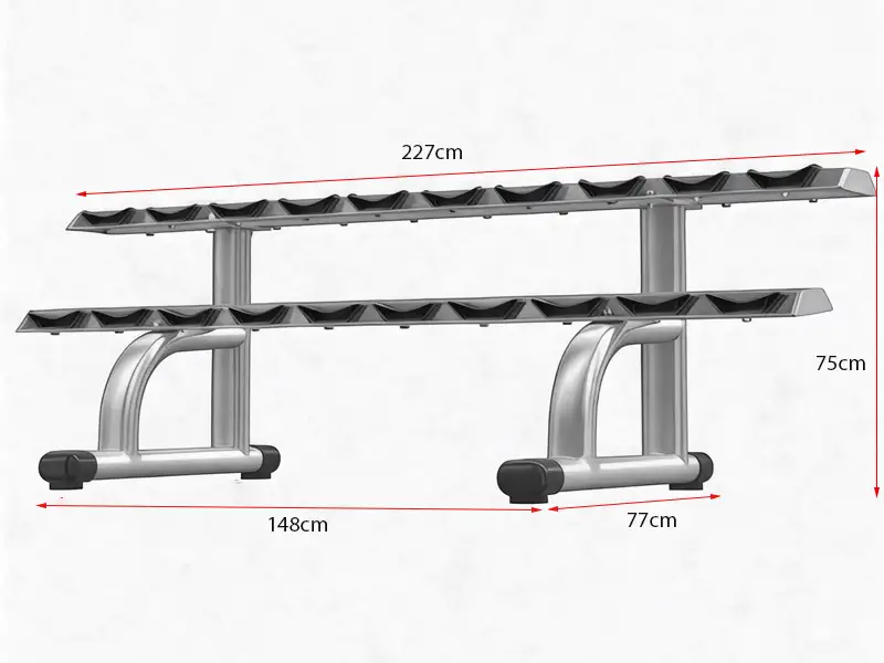 Giá để tạ 2 tầng loại 10 cặp HQ-10 4 Kích thước giá để tạ 2 tầng loại 10 cặp HQ-10