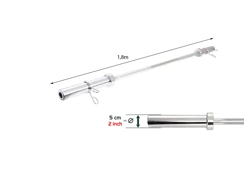 Đòn tạ 1m8 phi 50 4 Kích thước đòn tạ 1m8 phi 50