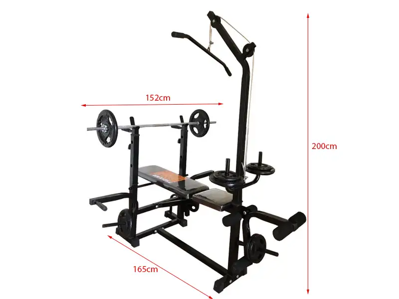 Kích thước ghế tập tạ đa năng Xuki