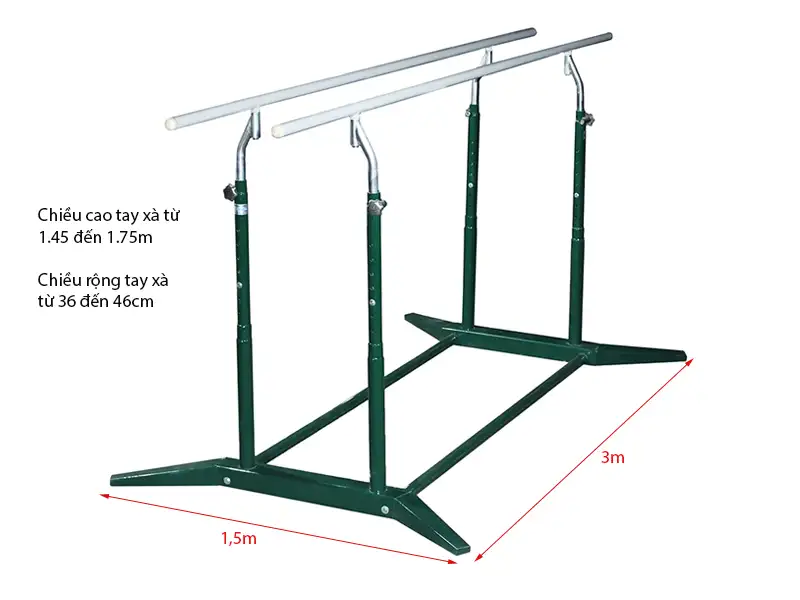 Xà kép ngoài trời Đức Long 4 Kích thước xà kép ngoài trời Đức Long