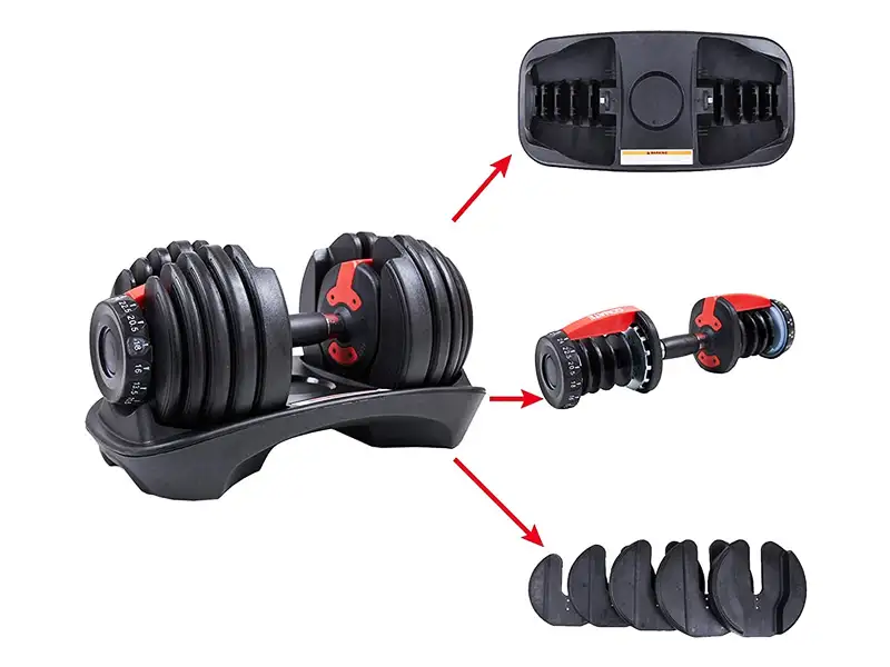 Tạ tay Bowflex 552 (24kg / 1 quả) 5 Cấu tạo tạ tay Bowflex 552